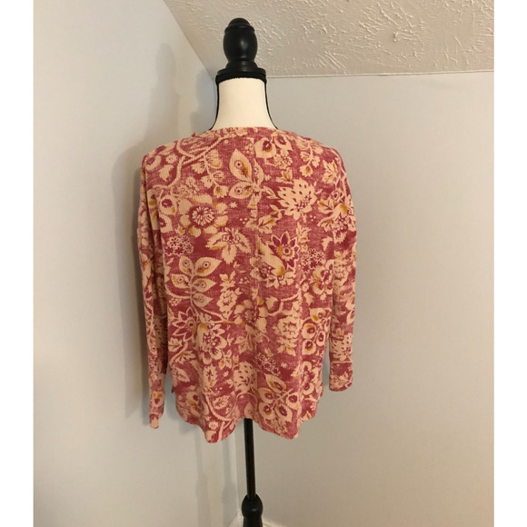 Anthropologie Pilcro Moira Floral Waffle Knit Thermal Top - Size Extra Small - Picture 3 of 9